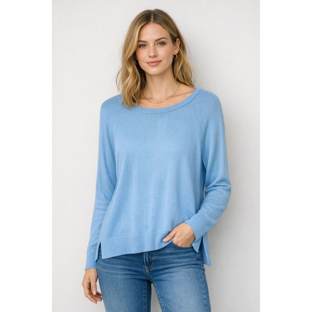 ZARA Baby Blue Lightweight Crewneck Sweater Size XL